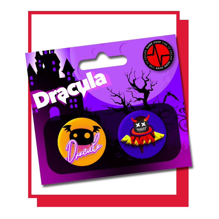 DRACULA BADGES - GAME OVER Escape Rooms